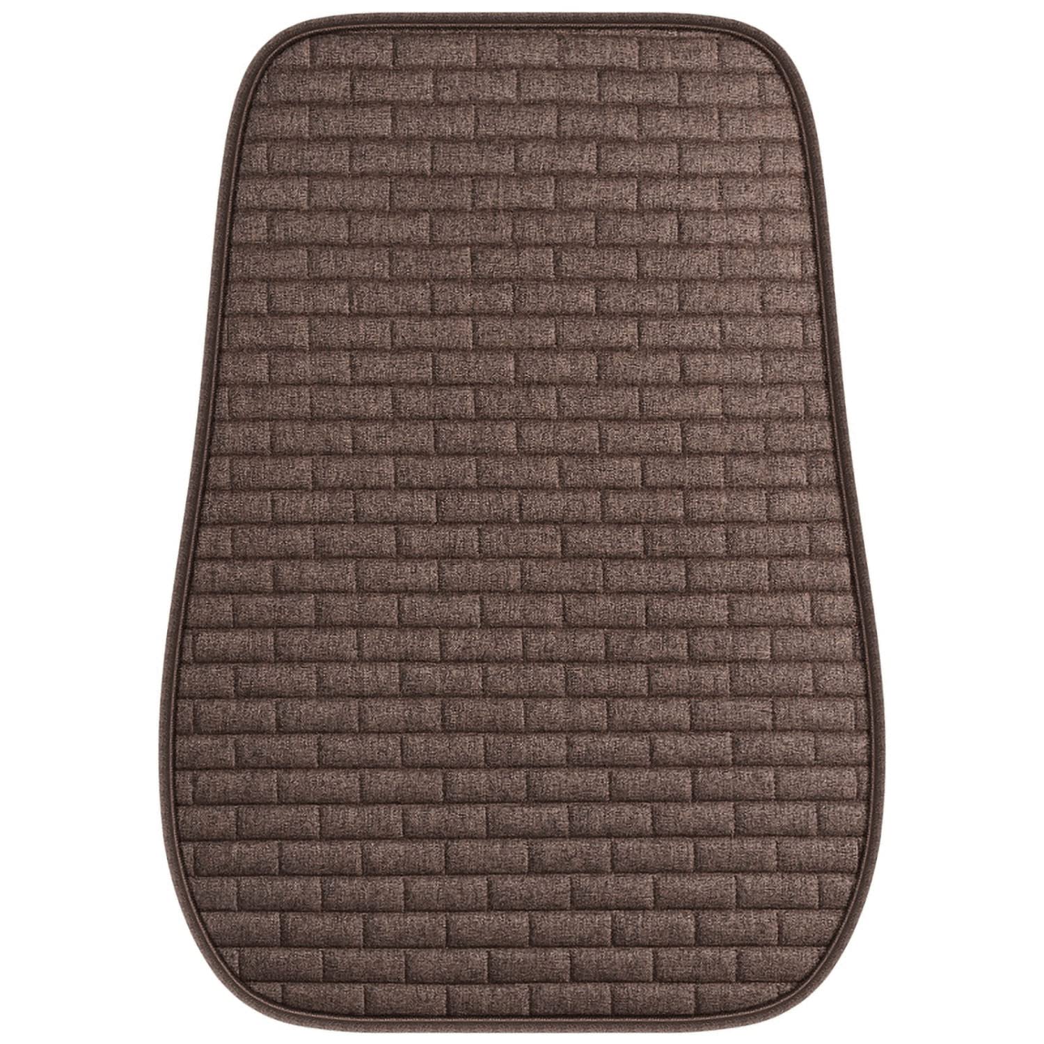 SMIUPIN Universal Fiber Linen Fabric Car Seat Cover, Seat Protector, Anti-Slip Car Seat Cushion for Truck, Van (Brown, Back Cushion)