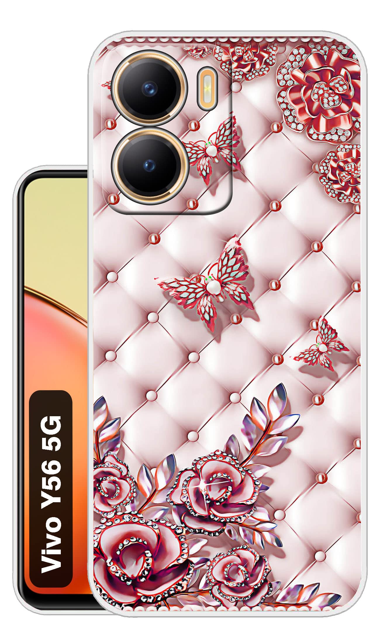 Case Club Silicone Designer Case For Vivo Y56 5G Back Cover For Vivo Y56 Back Cover For Vivo Y56 5G-D5185, Rose Gold (B0BW68M7XB) Amazon Price History, Amazon Price Tracker