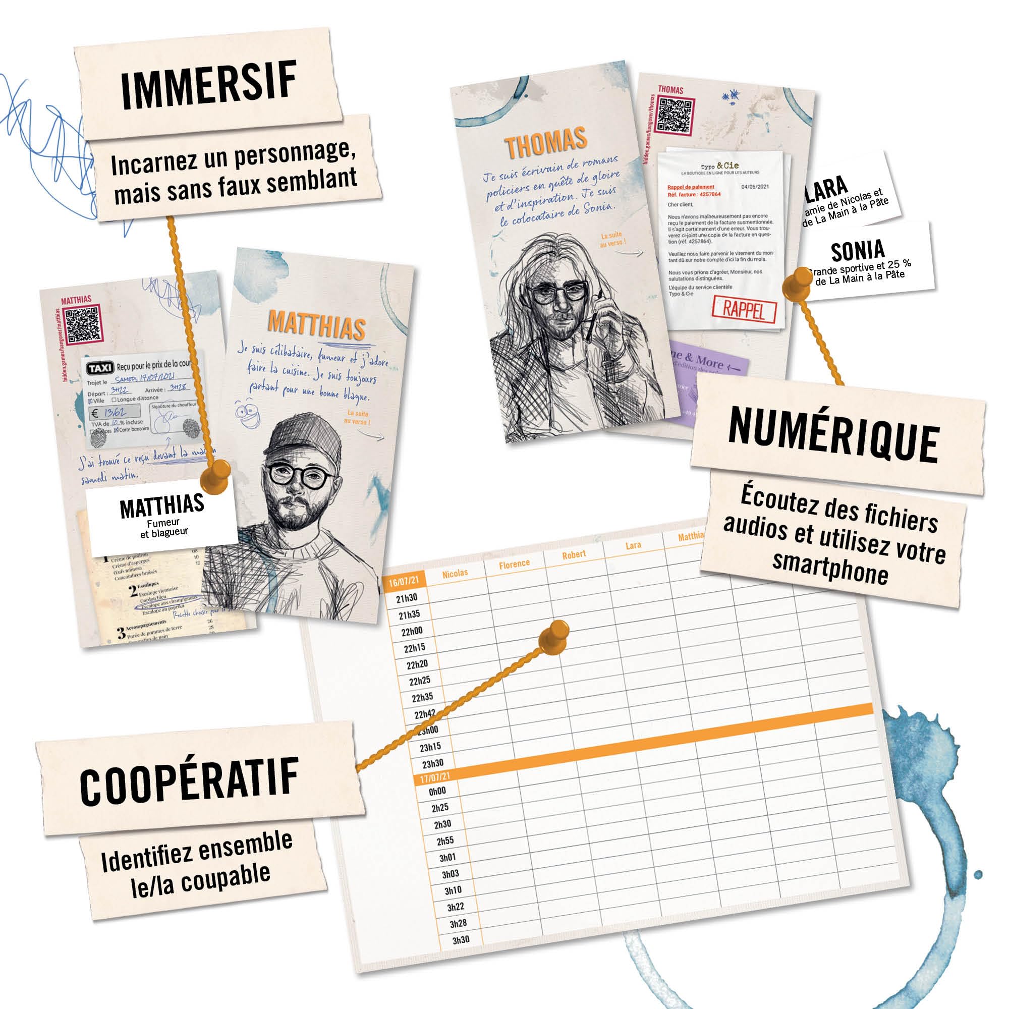 Hidden Games Hangover - Meurtre entre amis - Le jeu d'enquête interactif - Française - Jeu réaliste et interactif d'enquête criminelle, jeu de détective passionnant, jeu d'escape room