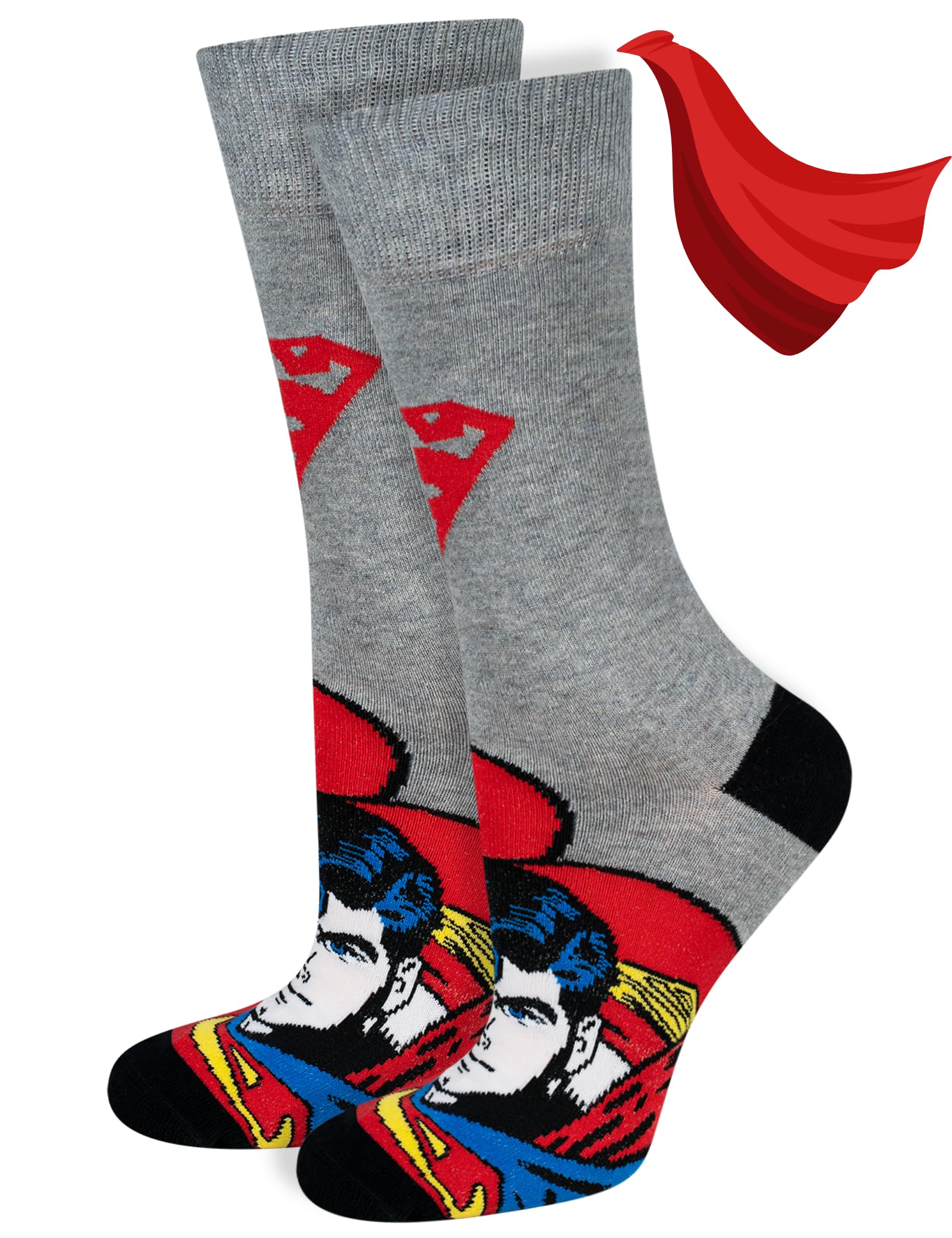 Soxo Men's Superman 1 Pair Dc Comics The Batman Superman Socks Cotton Funny Gifts Walking Sock 6.5-10.5
