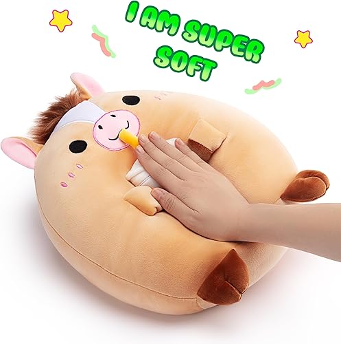 Miniatura 6 de Almohada de caballo original de 13.5 pulgadas, juguete de peluche de gran tamaño, suave y adorable, regalo para niños, mujeres y niñas
