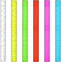 Vista 12 de Zonon 6 reglas métricas rectas flexibles de plástico transparente de 6 pulgadas con centímetros y pulgadas, herramienta de medición de dibujo