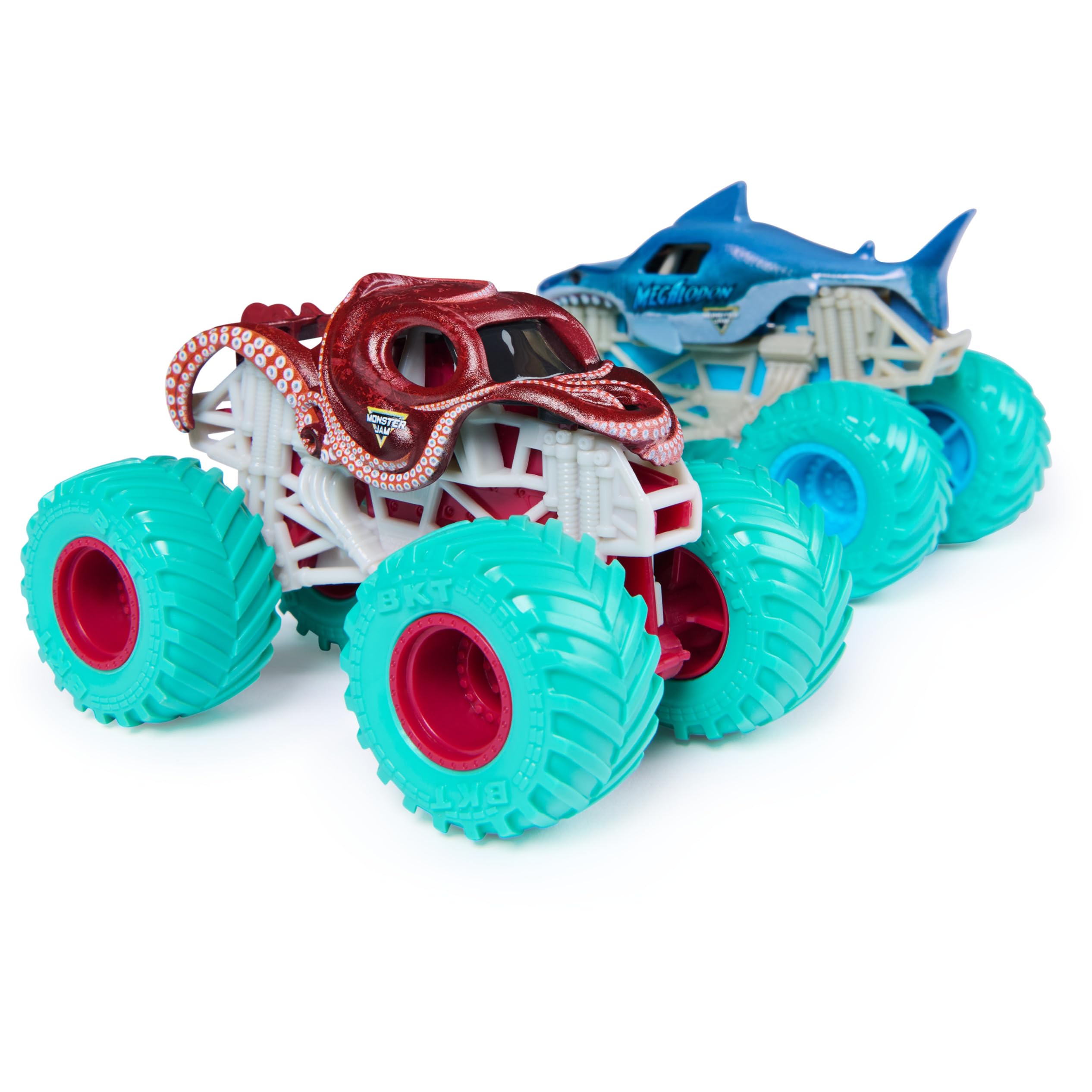 Monster Jam Megalodon vs Octon8r Monster Truck in scala 1:64 (confezione da