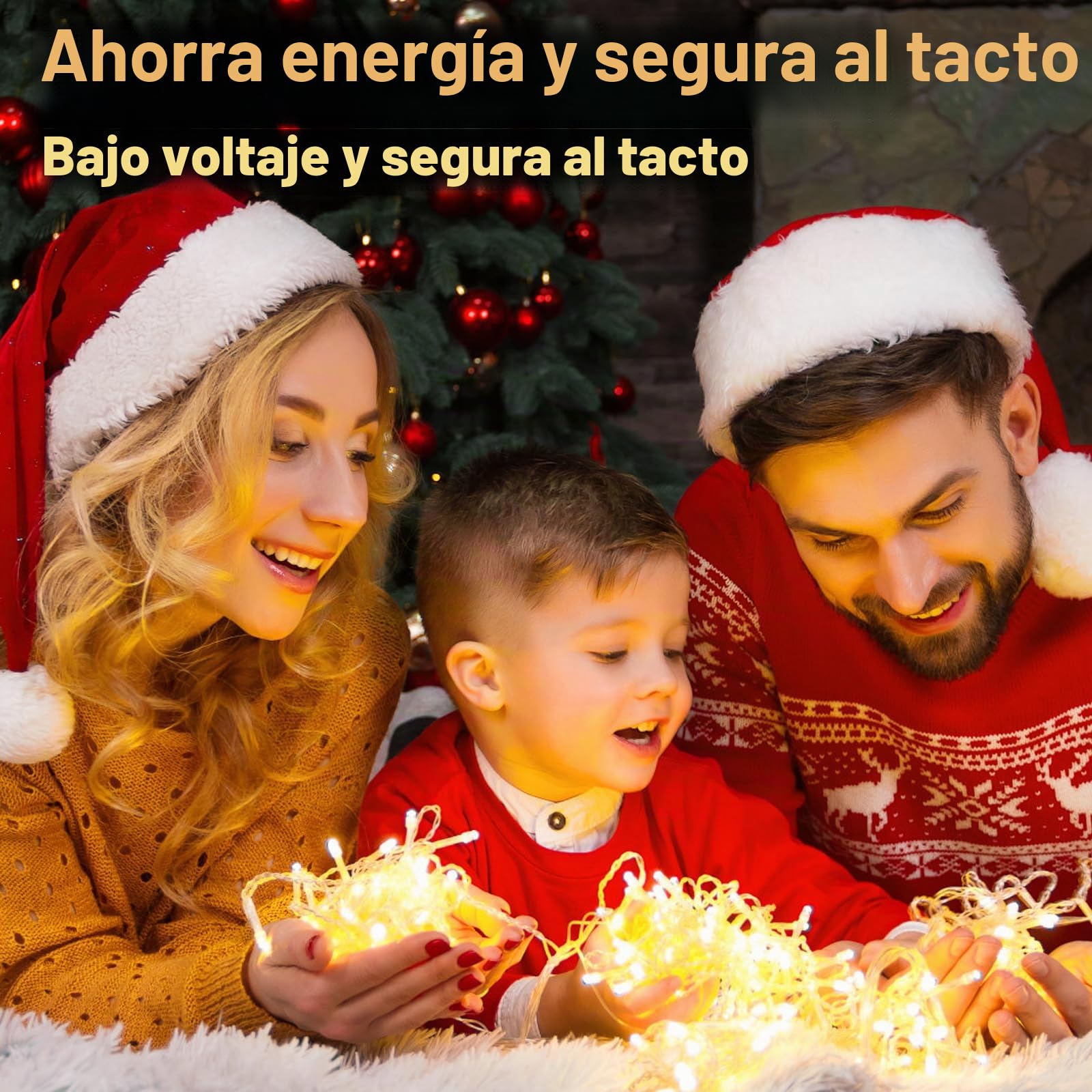 Quntis Luces Navidad Exterior 100M 1000LEDs, Blanco Cálido Luces Arbol Navidad Interior con 8 Modos Impermeable IP44 y Función Memoria, Cadena Luz Decoración para Fiestas Jardín Balcón Boda
