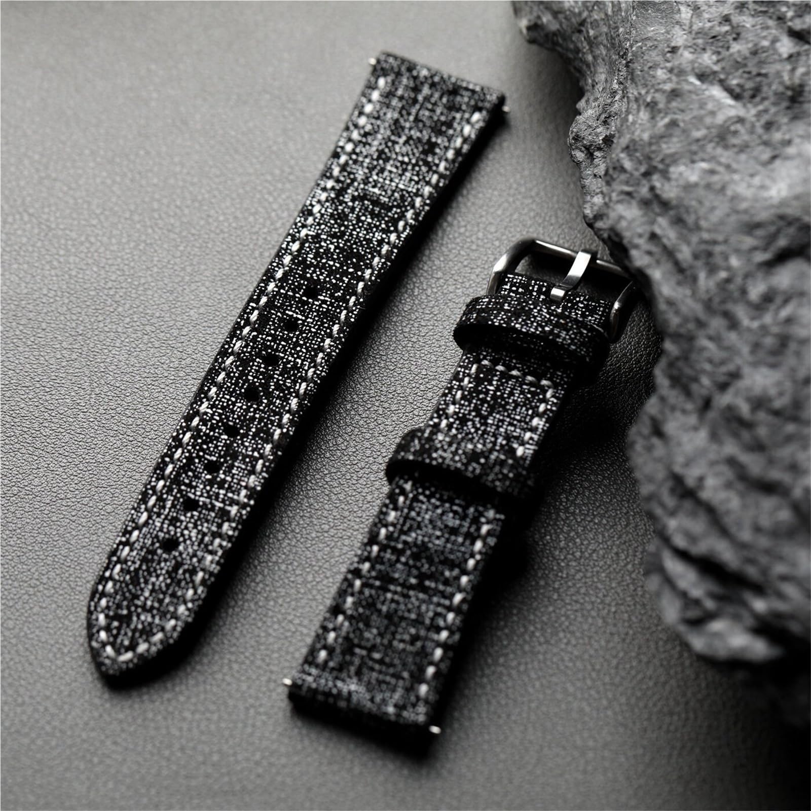 Correa de cuero negro 18mm 19mm 20mm banda de repuesto de liberación rápida accesorios clásicos de pulsera de negocios cómodos y duraderos