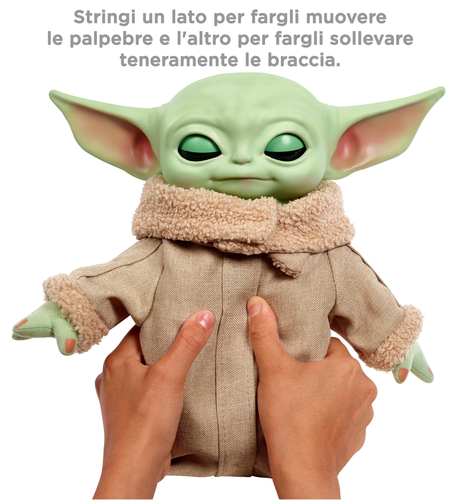 Mattel Star Wars - Grogu Potere della Forza Peluche con suoni e movimenti, alto 28 cm, con dettagli autentici, da collezione per i fan di Star Wars, Giocattolo e regalo per Bambini 3+ Anni, HJM25
