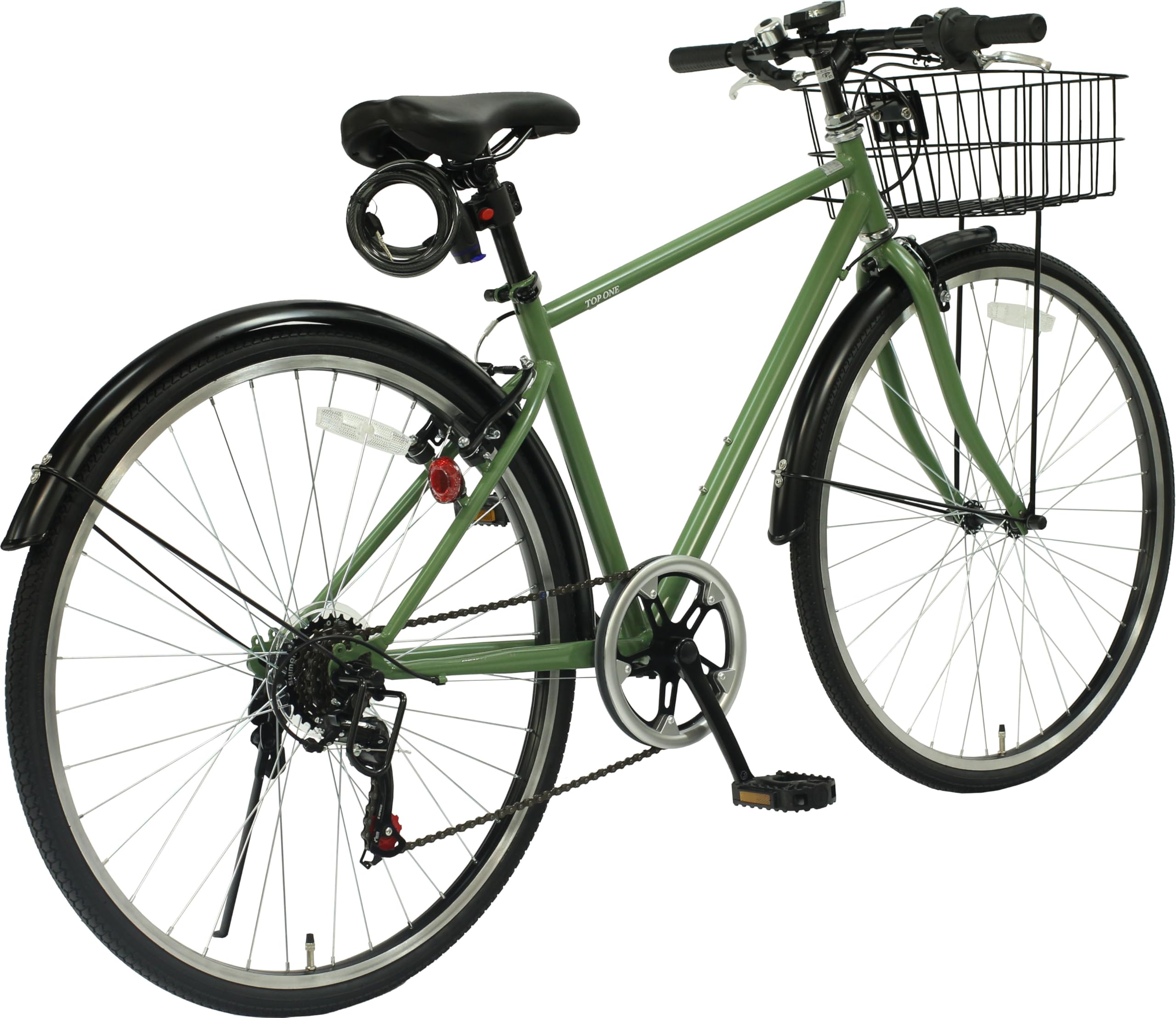 26インチ シマノ製6段変速 クロスバイク（グリーン） Amazon | クロスバイク 26インチ スチール シマノ製 6段変速 カゴ