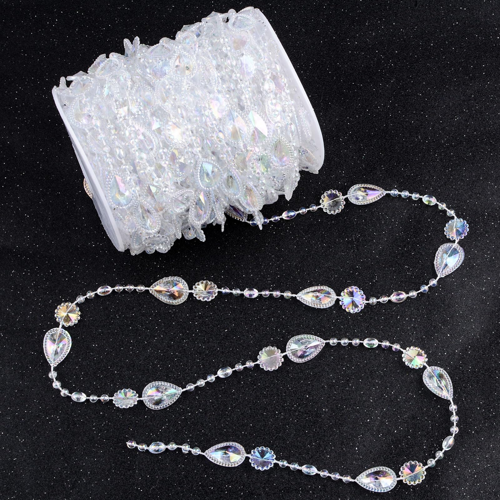 Guirlande perles acrylique contre décorations ternes pour lustre et fête