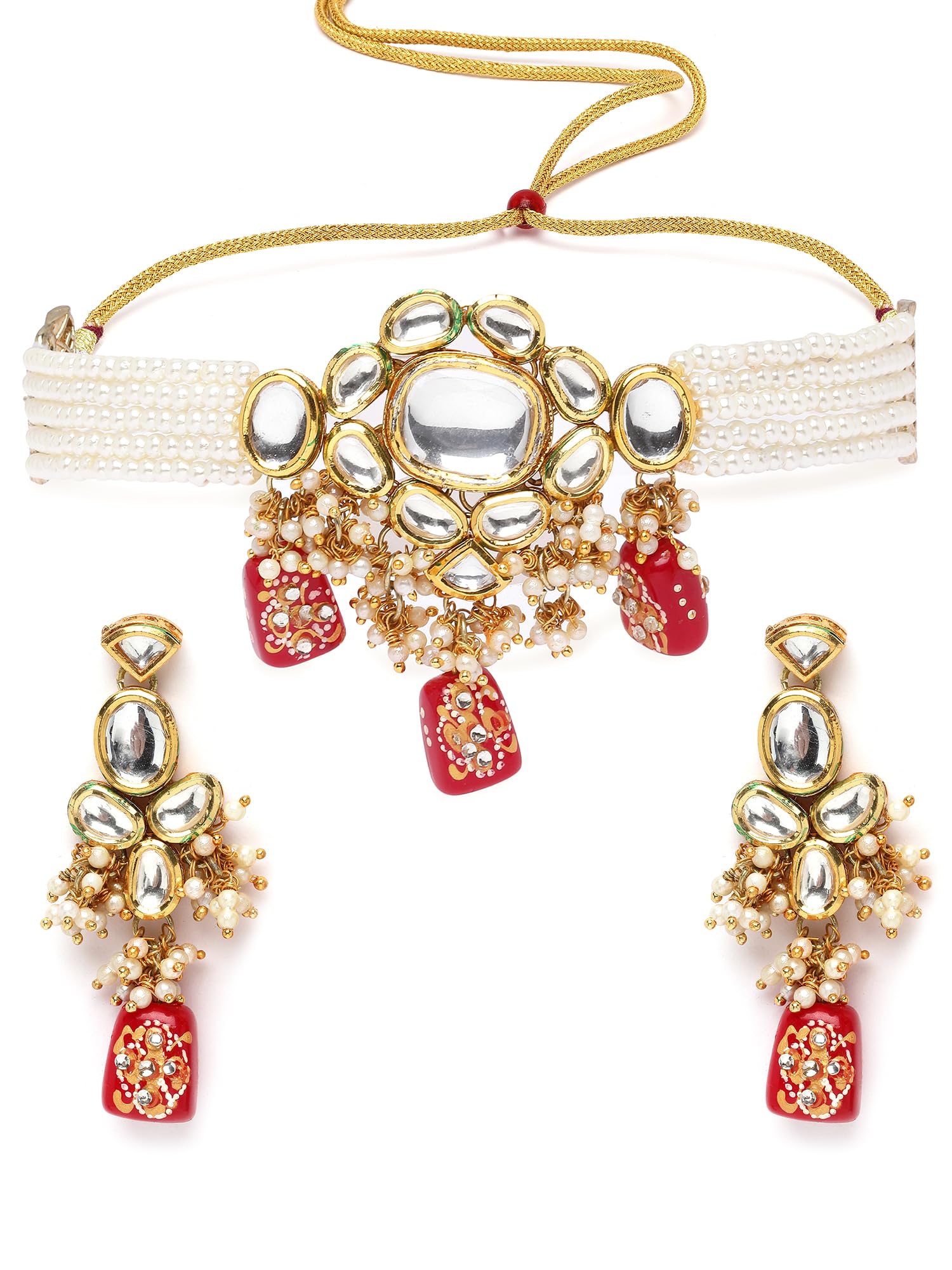 See full amazon price history chart for Karatcart Red Tumble and Pearl Studded Polki Kundan Choker Necklace Set for Women Karatcart Red Tumble and Pearl Studded Polki Kundan Choker Necklace Set for Women (B0CD5NJRHH) Amazon Price History, Amazon Price Tracker