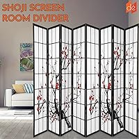 Vista 3 de Legacy Decor Biombo de 4 paneles para habitación con diseño de ciruelo en flor.