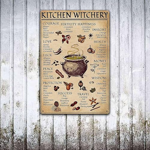 Miniatura 5 de TRITXIY Póster de bruja de cocina, letreros de lata antiguos, pósteres retro, decoración de pared de bar, pub, 12 x 16 pulgadas (11.8 x 15.7 in)