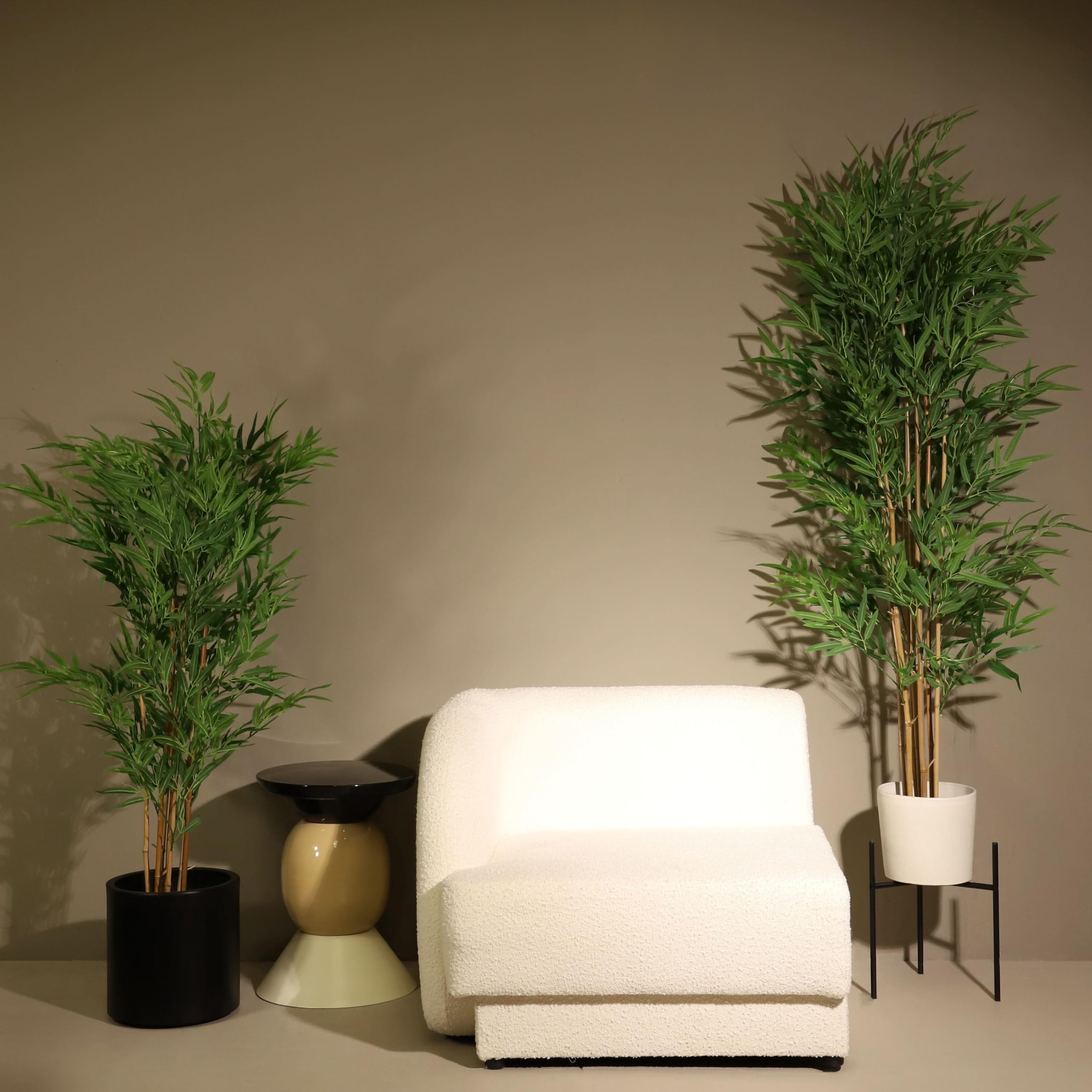 Planta Artificial | Bambú Artificial 180 cm, Verde, Tronco Natural | Ideal para Salón, Oficina y Recibidor