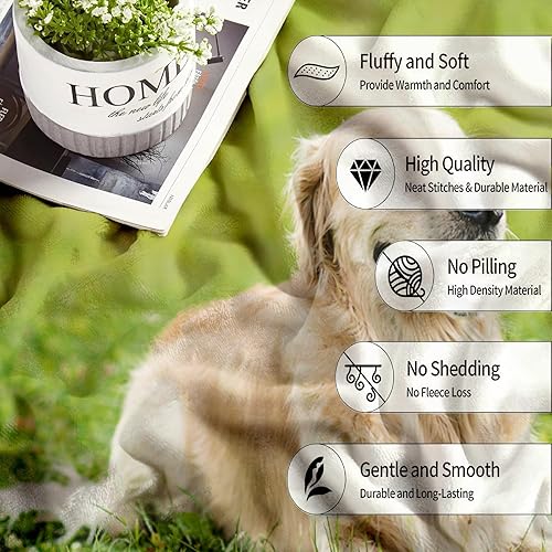 Miniatura 3 de Manta de forro polar Animal-Labrador Retriever para sofá, cama y sofá (60 x 80 pulgadas), ultra suave, ligera y acogedora, no se desprende pelusa,