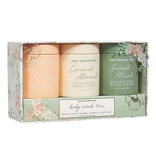 Miniatura 2 de Body Prescriptions Trío de exfoliante corporal (miel cítrica, almendra de coco y menta dulce)