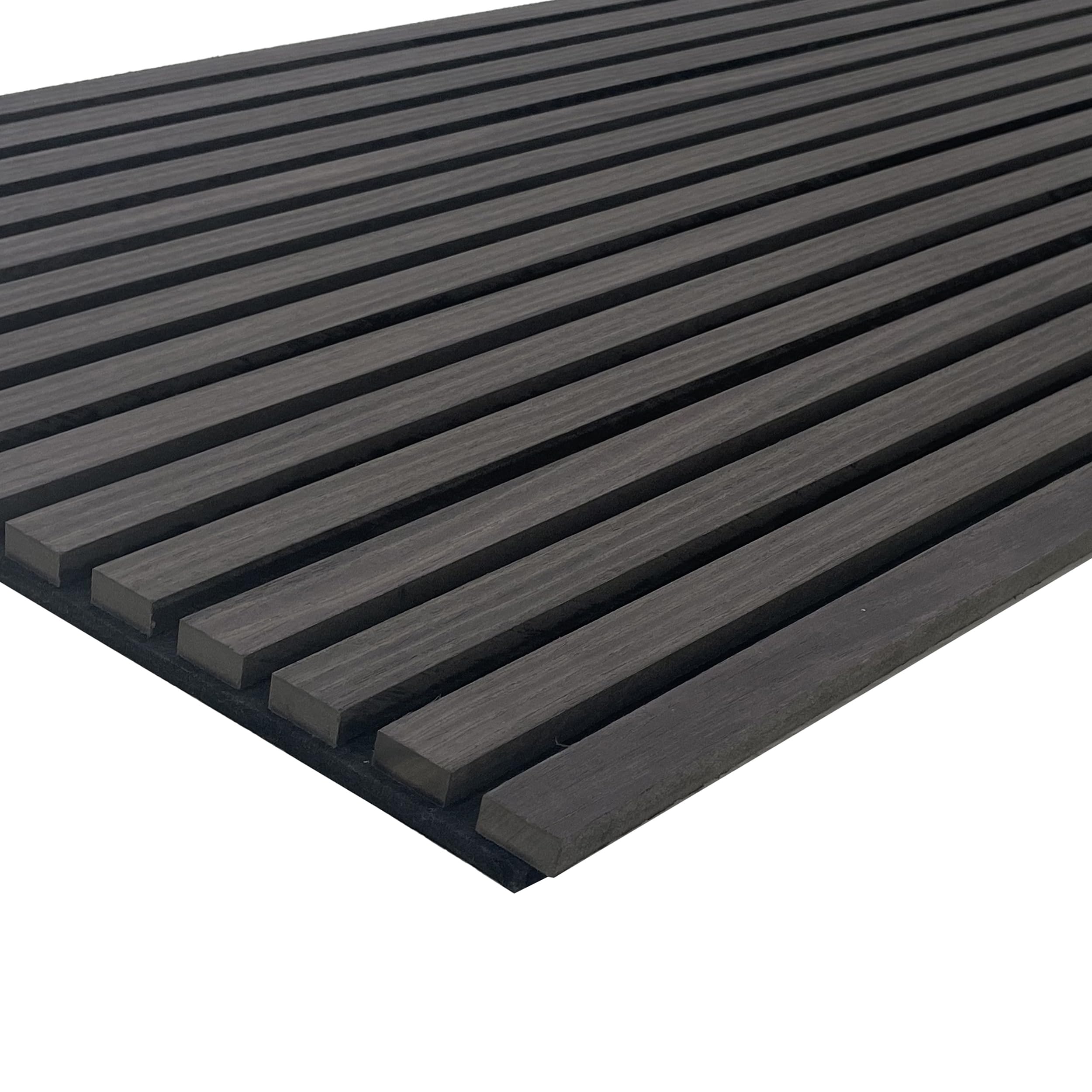 Akustikpaneele 2700×600 mm mit Holzfurnier - Premium Schallabsorber Wandpanel, Akustikplatte, Varianten in Black Nior - schwarzer Filz - 1 Stück
