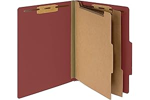 10 Classification Folders with 6 Sections, 2 Dividers, and 2 Inch Tyvek...
