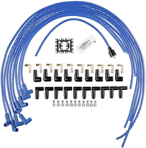 ACCEL 4039B Juego de cables de bujía - Núcleo de cobre Super Stock 0.315 in - Botas de 90 grados - Azul disponible en Yaxa Colombia