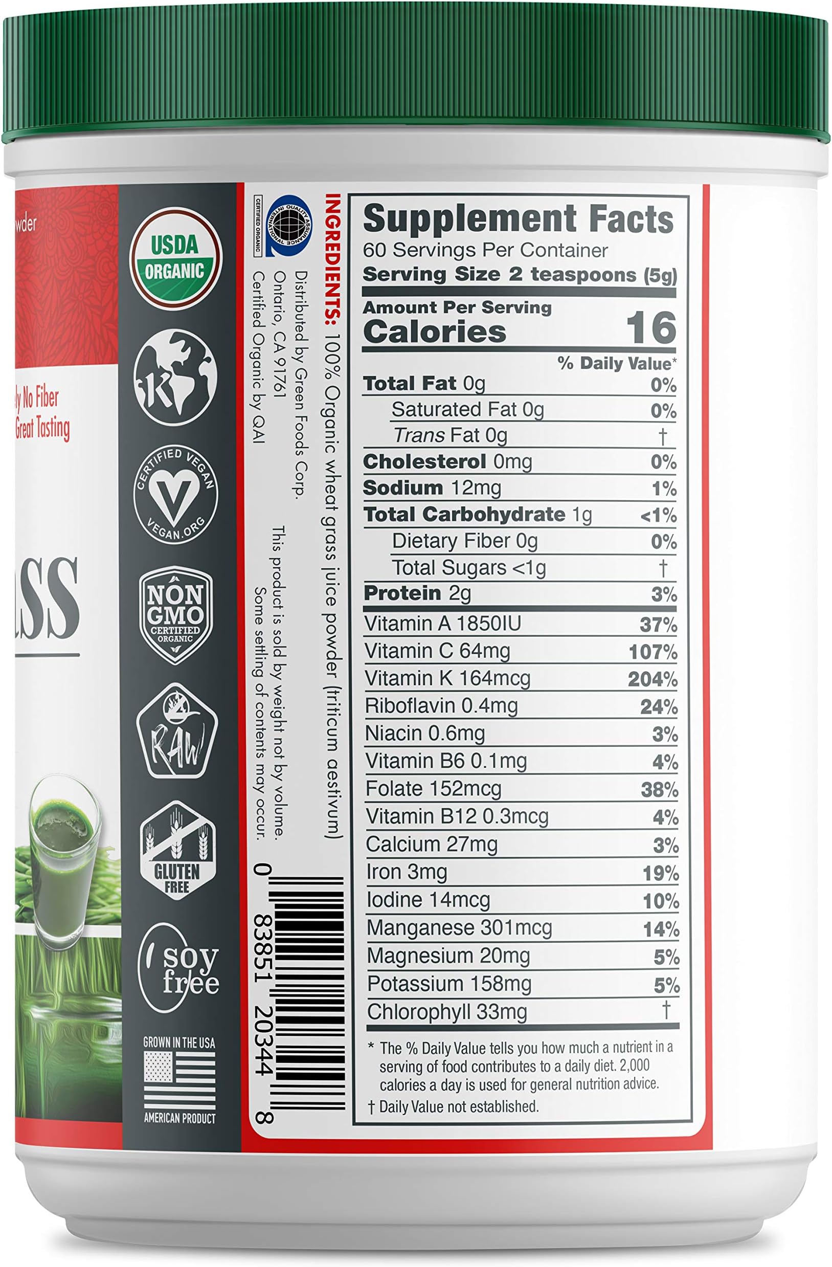 Green Foods Organic Wheat Grass Shots, 10.6 Ounce - Certified Organic, Kosher, Vegan, Raw, Gluten-Free, Soy-Free