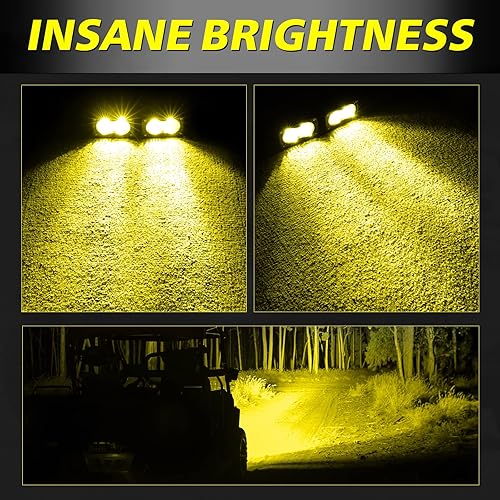 Miniatura 4 de AKD Part - Cápsulas LED amarillas, luces antiniebla LED de 3 pulgadas, 40 W, combo de luces LED de zanja, pequeñas cápsulas de luz de persecución