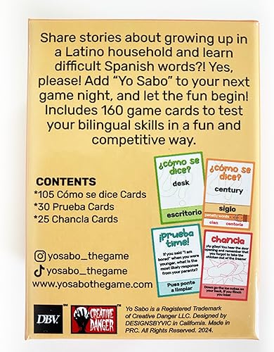 Miniatura 3 de Yo Sabo Edición 1 - El juego de cartas bilingüe original - Aprende español con divertidas trivia y desafíos - Juego de mesa familiar con 160 cartas