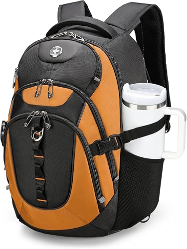 swissdigital Mochila para portátil de viaje de negocios, para hombre y mujer, con puerto de carga USB inteligente, compatible con portátiles de 15.6