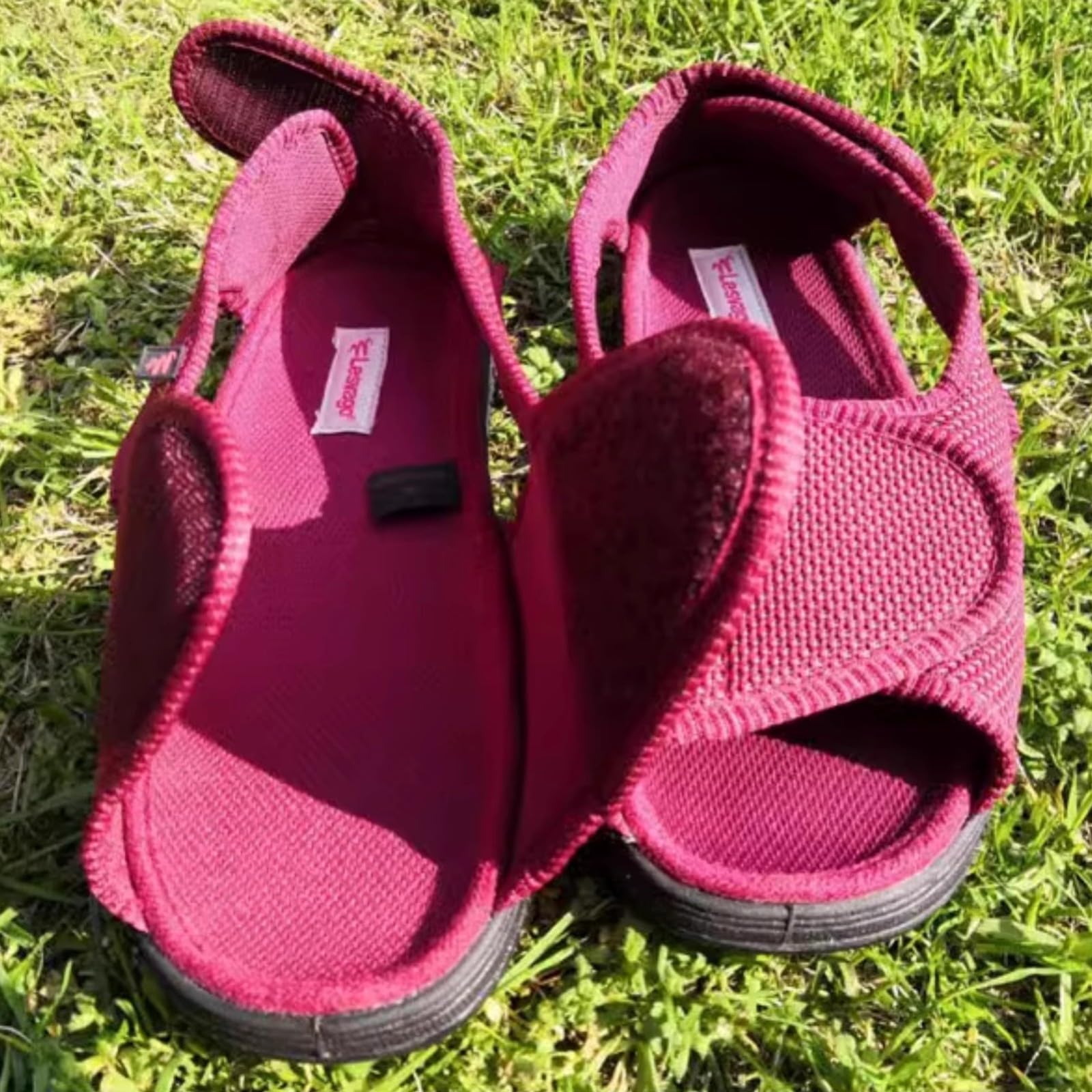 Zapatos para diabéticos para mujer, sandalias Edema, cómodas, ajustables, anchas, puntera abierta, zapatos de casa para ancianos para pies hinchados