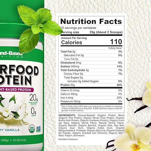 Miniatura 3 de Superfood Protein polvo de proteína a base de plantas  Superalimento  verdes para apoyo inmunológico  magra orgánico vegano ceto paleo sin lactosa