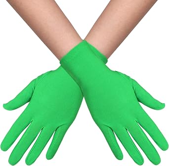 Topbuti Adult Spandex Gloves, Women Mens Wrist Length Stretchy Short Opera Gloves for Halloween Costume 1920s Cosplay Party