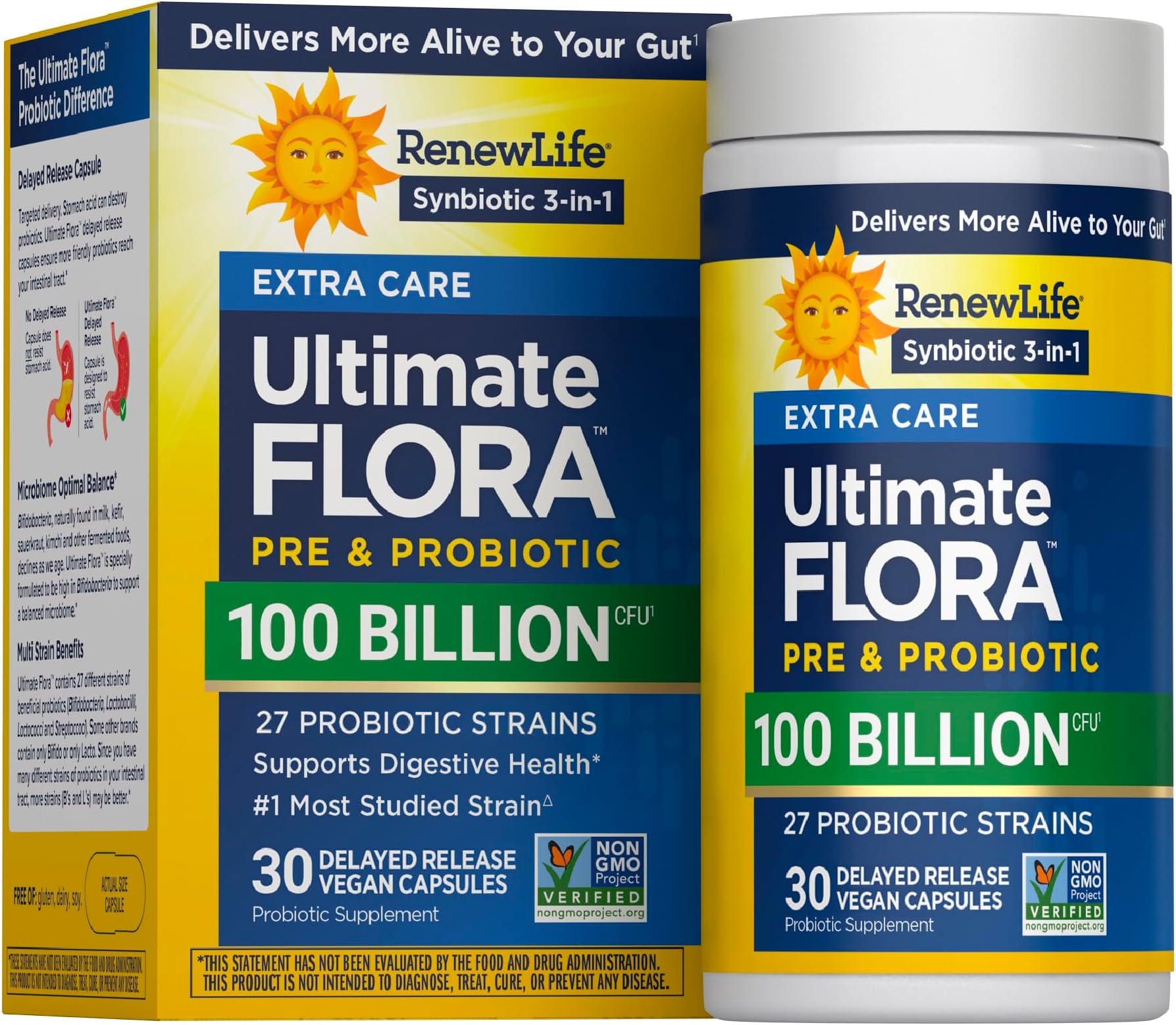 Ultimate 100 Billion Flora Probiotic Capsules, 30 Capsules