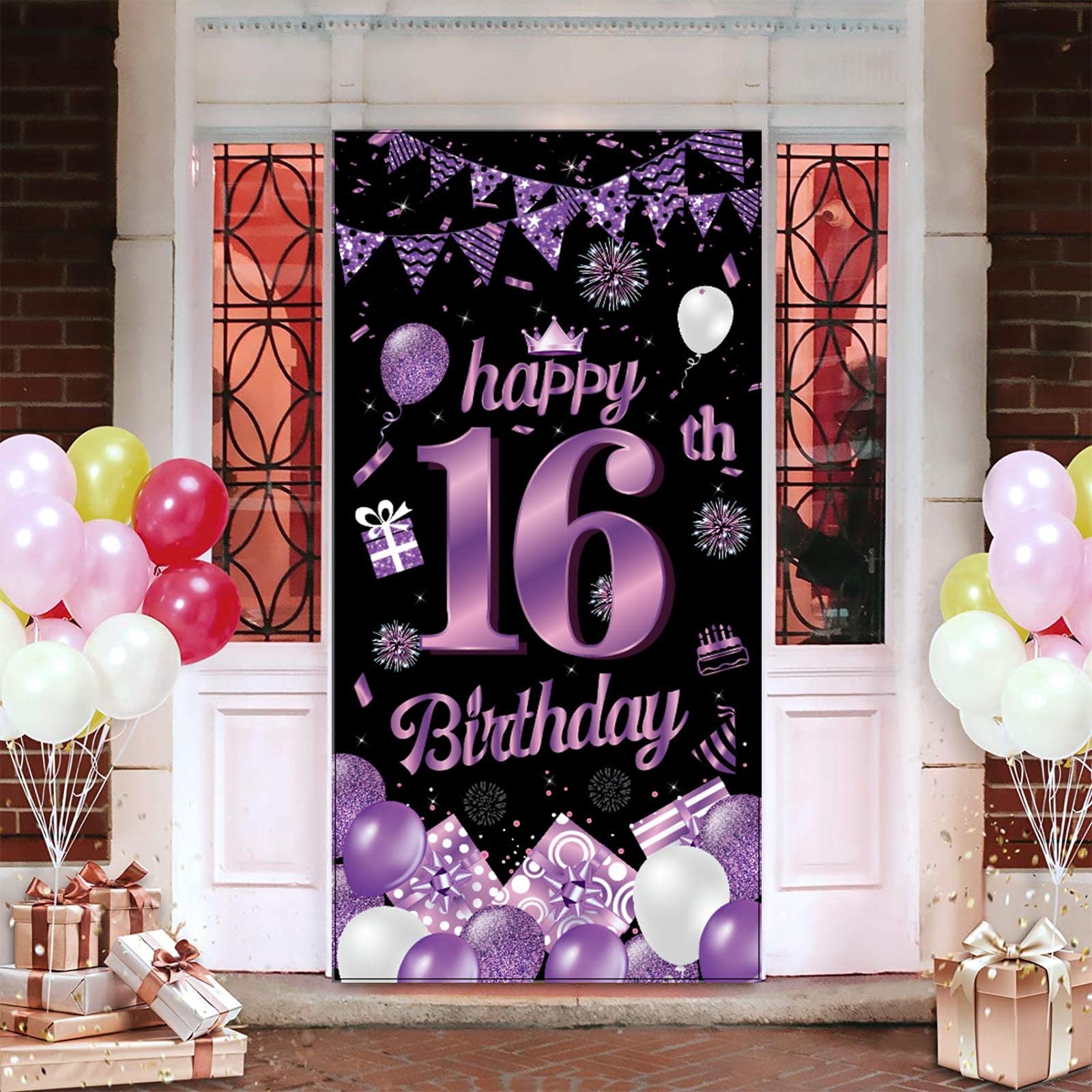 16th Birthday Decorations For Boys Girls, Blue Silver 16th