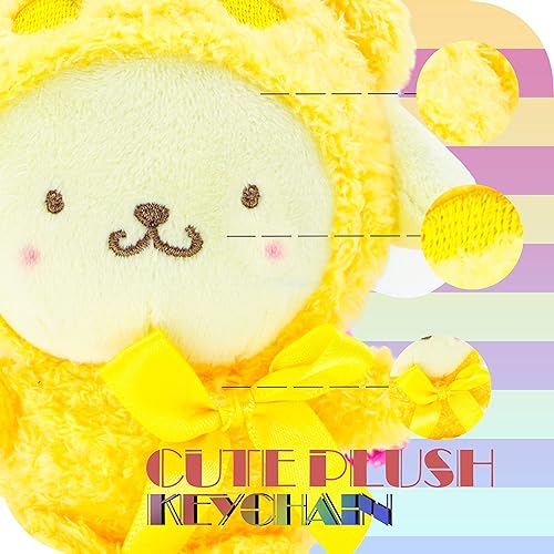 Miniatura 5 de Bonito llavero de peluche de dibujos animados de 4.5 pulgadas, colgante de animal de peluche kawaii, adecuado para mochilas, bolsas y automóviles,