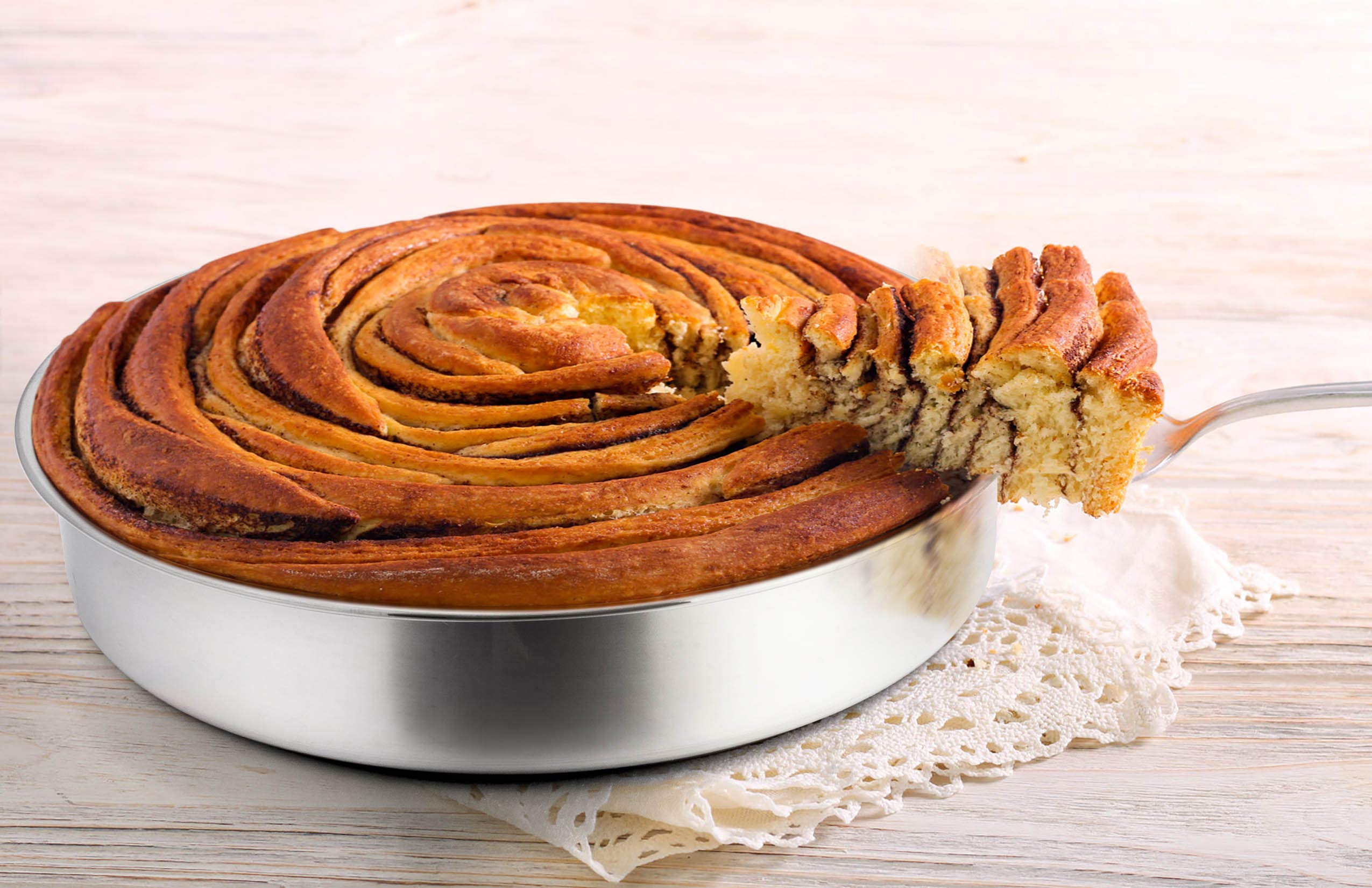 P&P CHEF zestaw 4 foremek do ciasta, ze stali nierdzewnej, duże, okrągłe, na urodziny, ślub, Święto Dziękczynienia, nietoksyczne i zdrowe, jednoczęściowa konstrukcja, proste wykończenie, łatwe