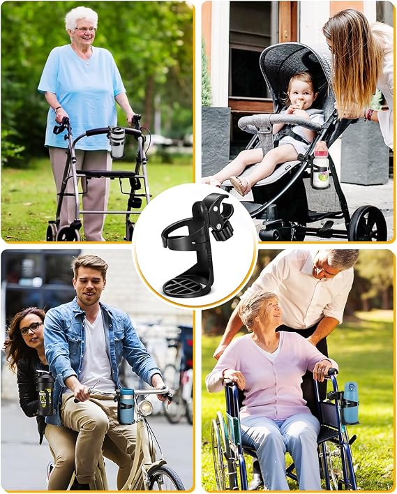 BUNDLEPRO Çocuk arabası için içecek tutucu, evrensel içecek tutucu, ayarlanabilir, bisiklet, tekerlekli sandalye ve tekerlekli sandalyeler için, 2 adet