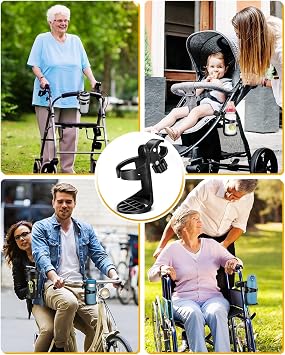 BUNDLEPRO Çocuk arabası için içecek tutucu, evrensel içecek tutucu, ayarlanabilir, bisiklet, tekerlekli sandalye ve tekerlekli sandalyeler için, 2 adet