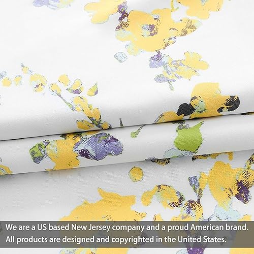 Miniatura 8 de DriftAway Cortina de ventana con forro de pintura floral abstracta de flores, bolsillo para barra, 2 capas de 52 x 14 pulgadas más cabecera de 2