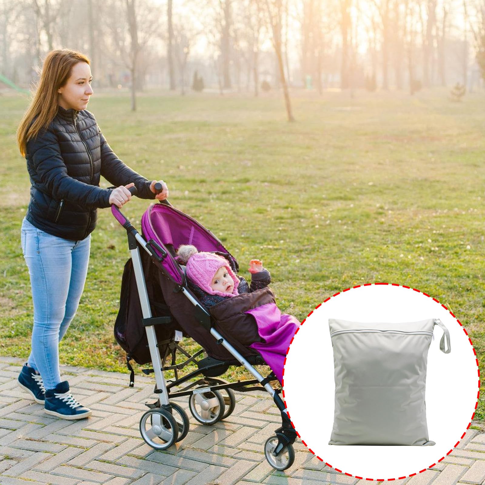 Montesy Baby Diaper Bags Large Capacity Laundry Bag Splashproof Strollers Hanging Bag Nappy Organizers Pouches Storage Bag