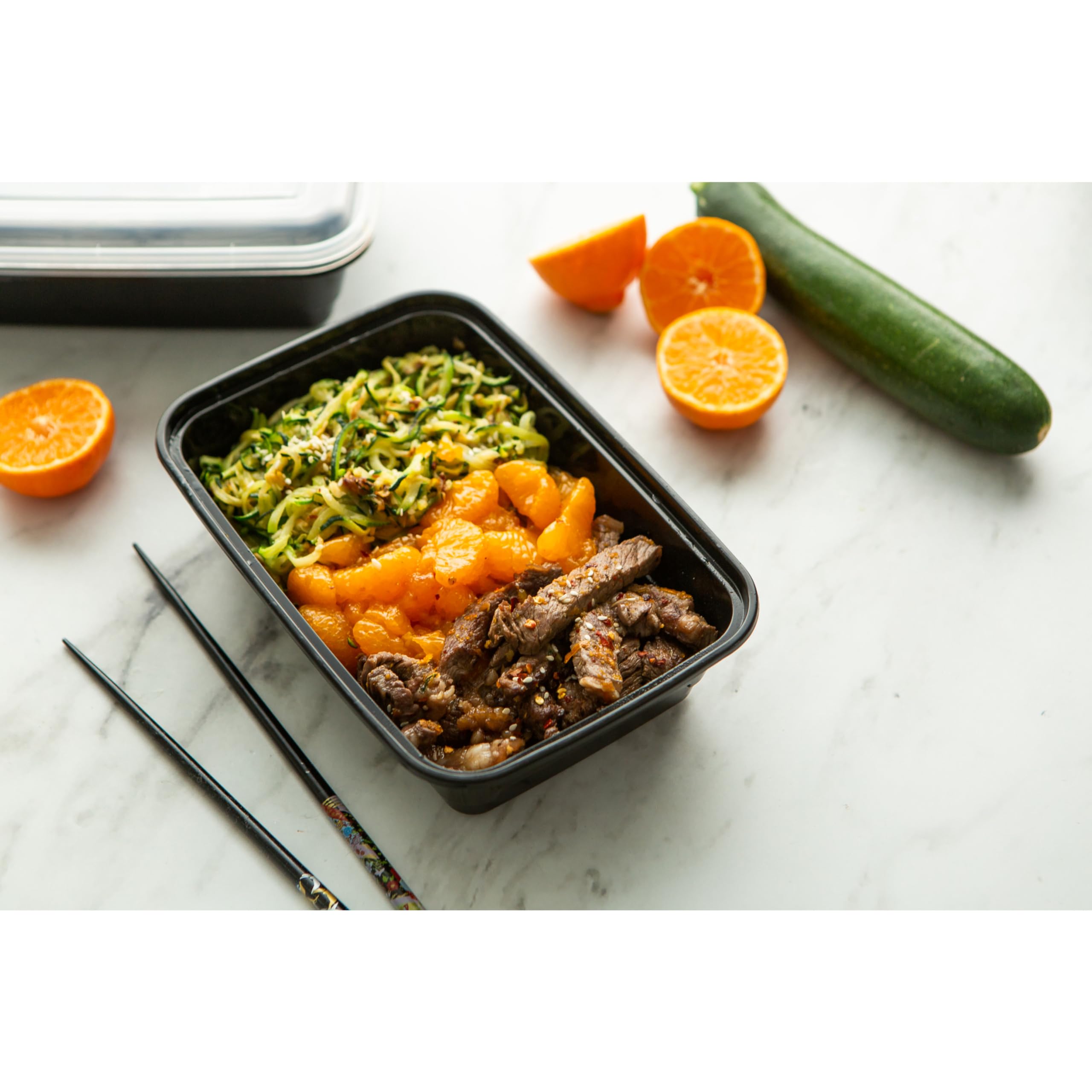 GoodCook Meal Prep - Contenitore rettangolare con scomparto singolo, 30 unità, senza BPA, colore: nero