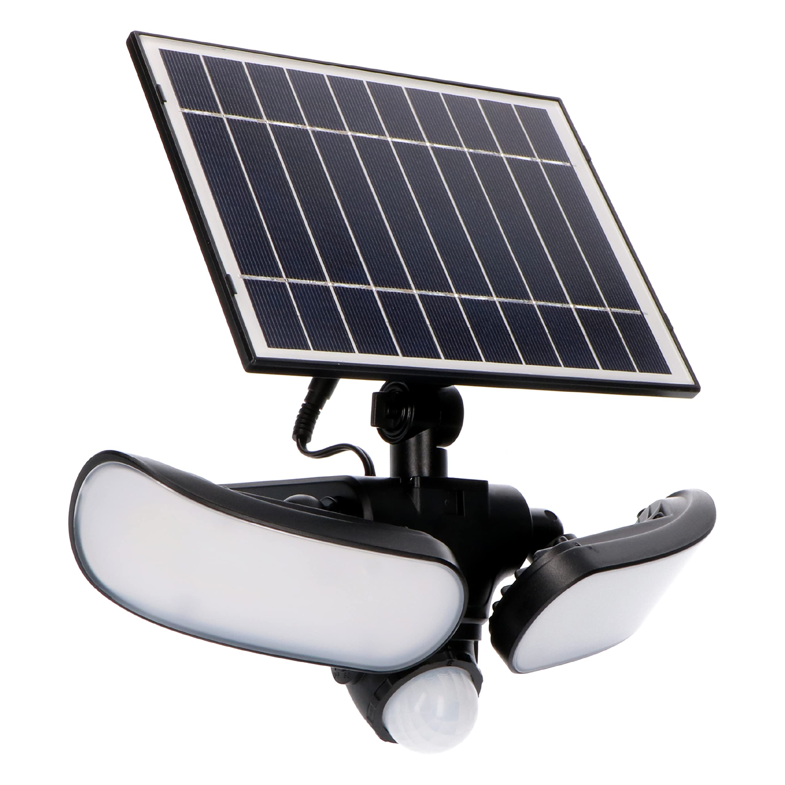 proventa® LED Solar Profi-Strahler schwarz mit Bewegungsmelder 10W 1.000lm 3 Lichtmodi