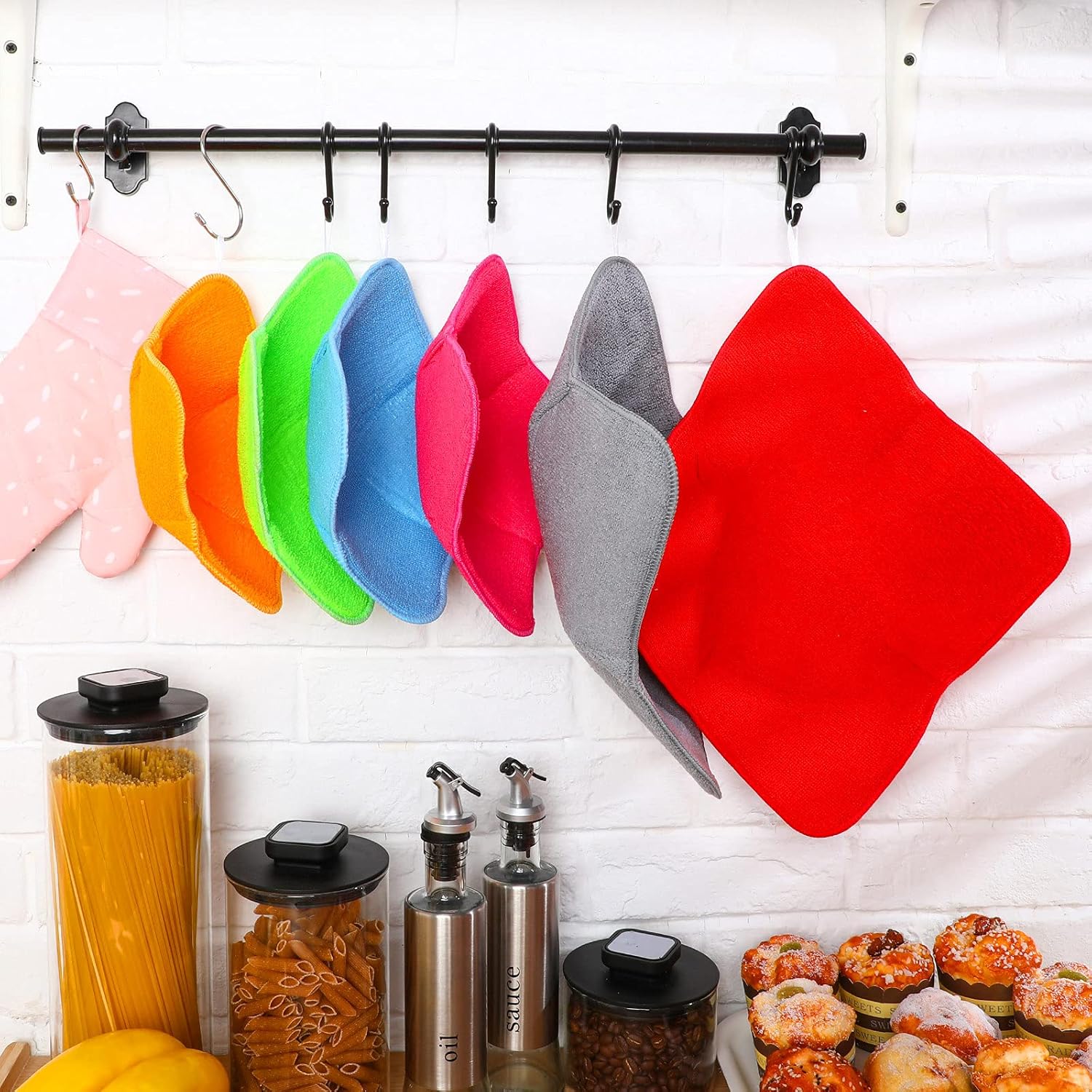 Honeydak 6 Pieces Bowl Cozy Multi Color Microwave Safe Bowl Holders Microwave Plate Holder to Protect Your Hands from Hot Dishes and Heating Soup