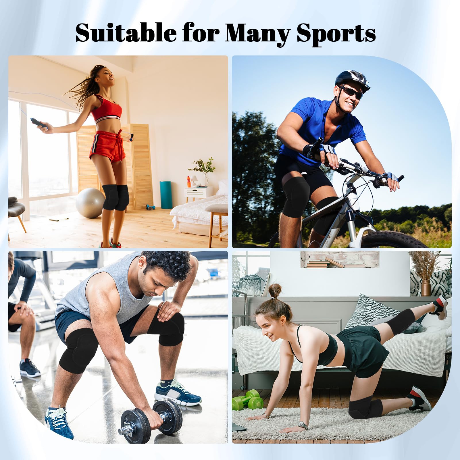 Genouillère Sport Antidérapant Stretch Respirante pour Enfant Adulte Tennis Ballet Yoga Course à Pied