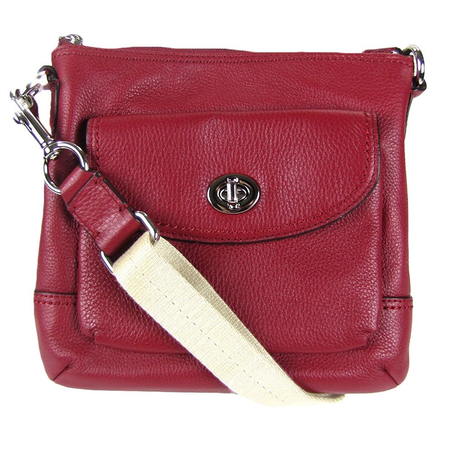 Coach 49170 Park Black Cherry Leather Swingpack Cross-body Bag