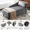 Velvet Chaise Longue with Storage, Indoor Lounge Sofa with Right Armrest and Pillow, Upholstered Chaise Lounge for Living Room Bedroom Office (Grey)
