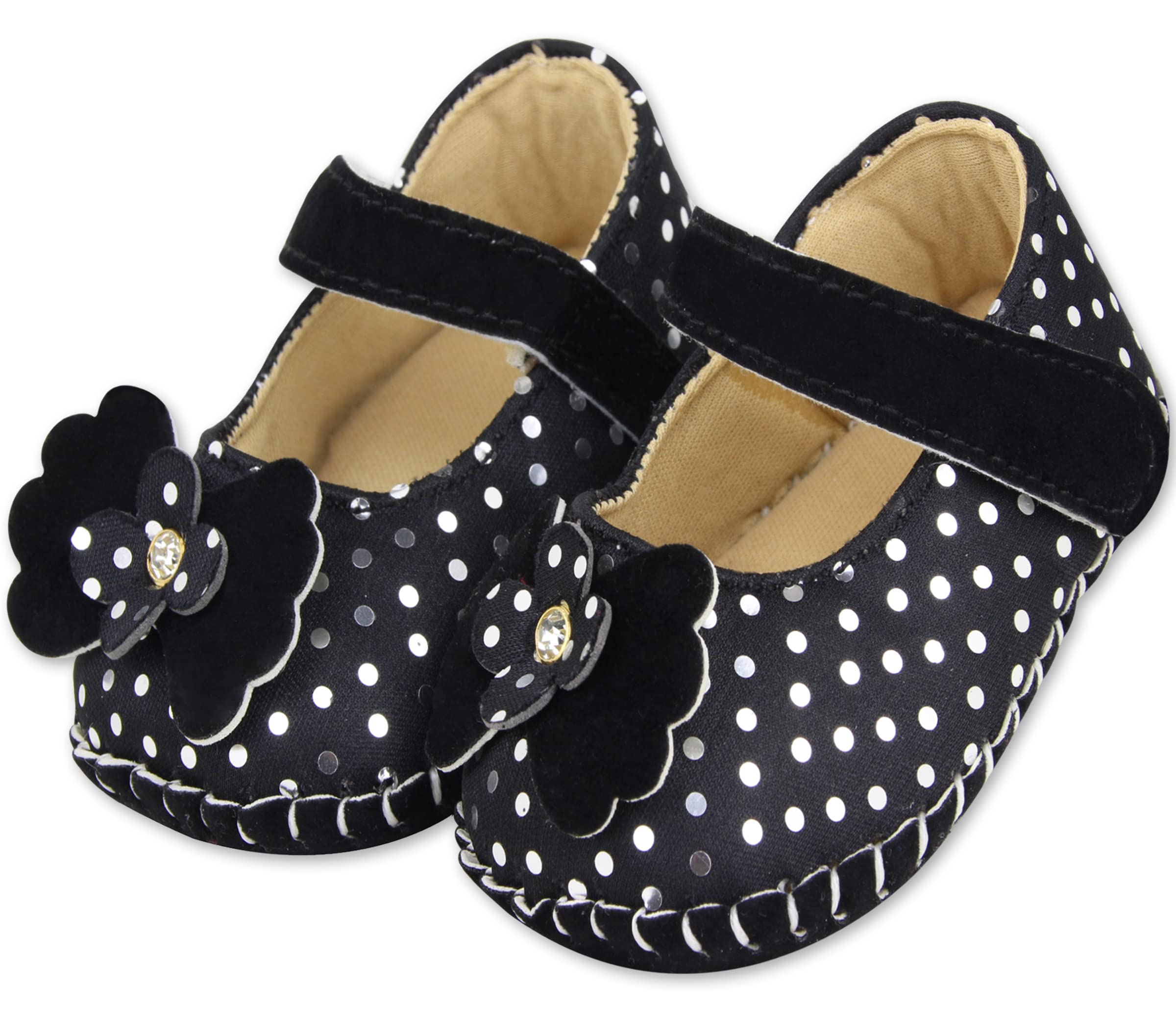 Neska Moda 12 To 18 Months Baby Girls Synthetic Leather/Rexine Polka Dot Belly Sandal (White)-BT2105 (B0CH855VSH) Amazon Price History, Amazon Price Tracker