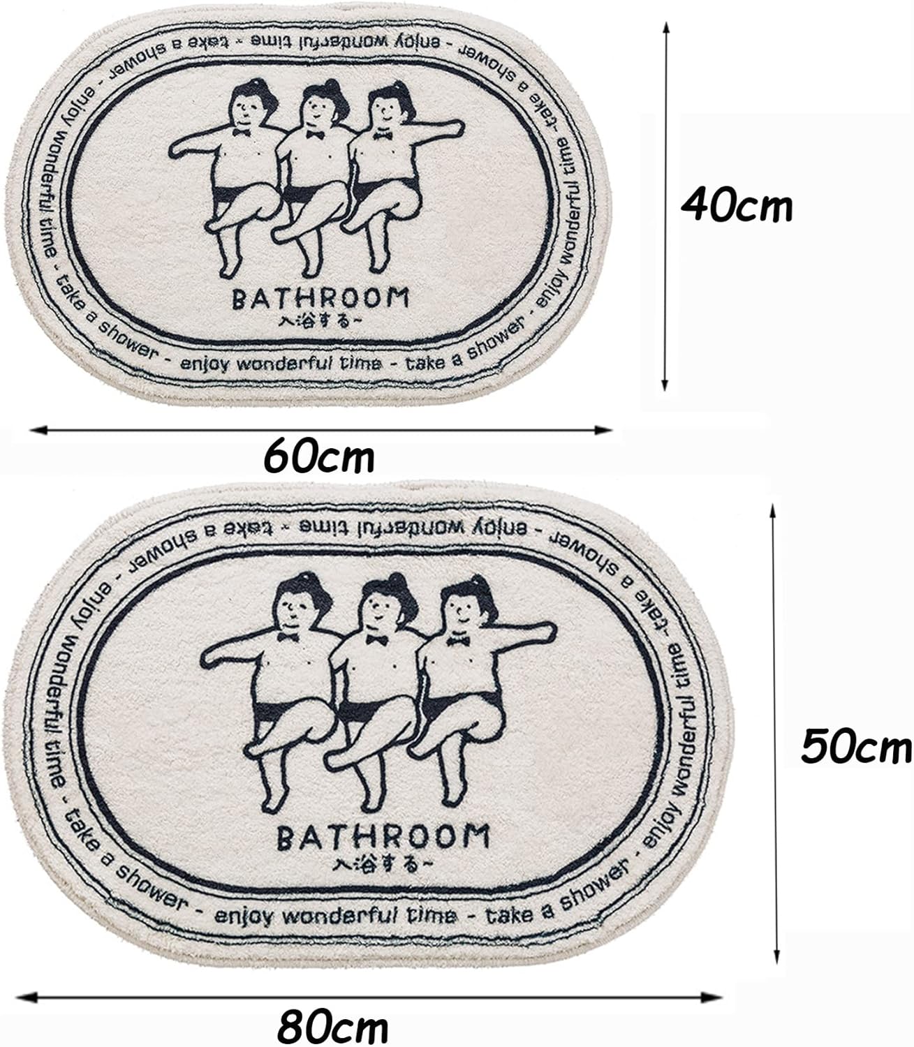 Funny Bath Mats Cute Cartoon Bath Rugs Soft Non Slip Bathroom Door Mat Floor Carpet Bedroom Durable Living Room Kitchen Doormat Area Rug Runner Rug (20x32), White