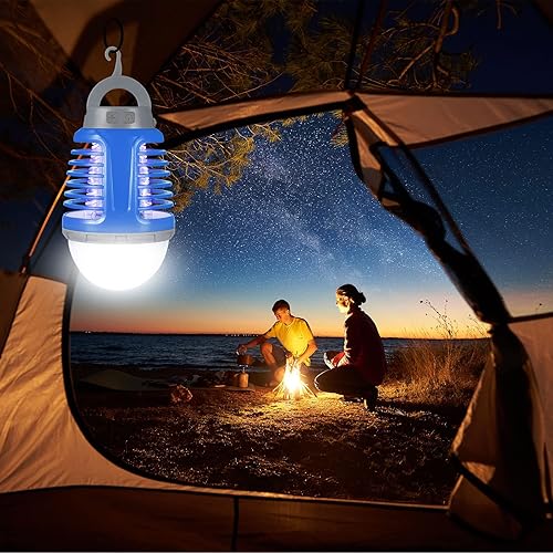 Miniatura 5 de Bug Zapper inalámbrico para interiores y exteriores, paquete de 2 exterminadores de insectos recargables con carga USB, Buzz Blast Pro Mosquito