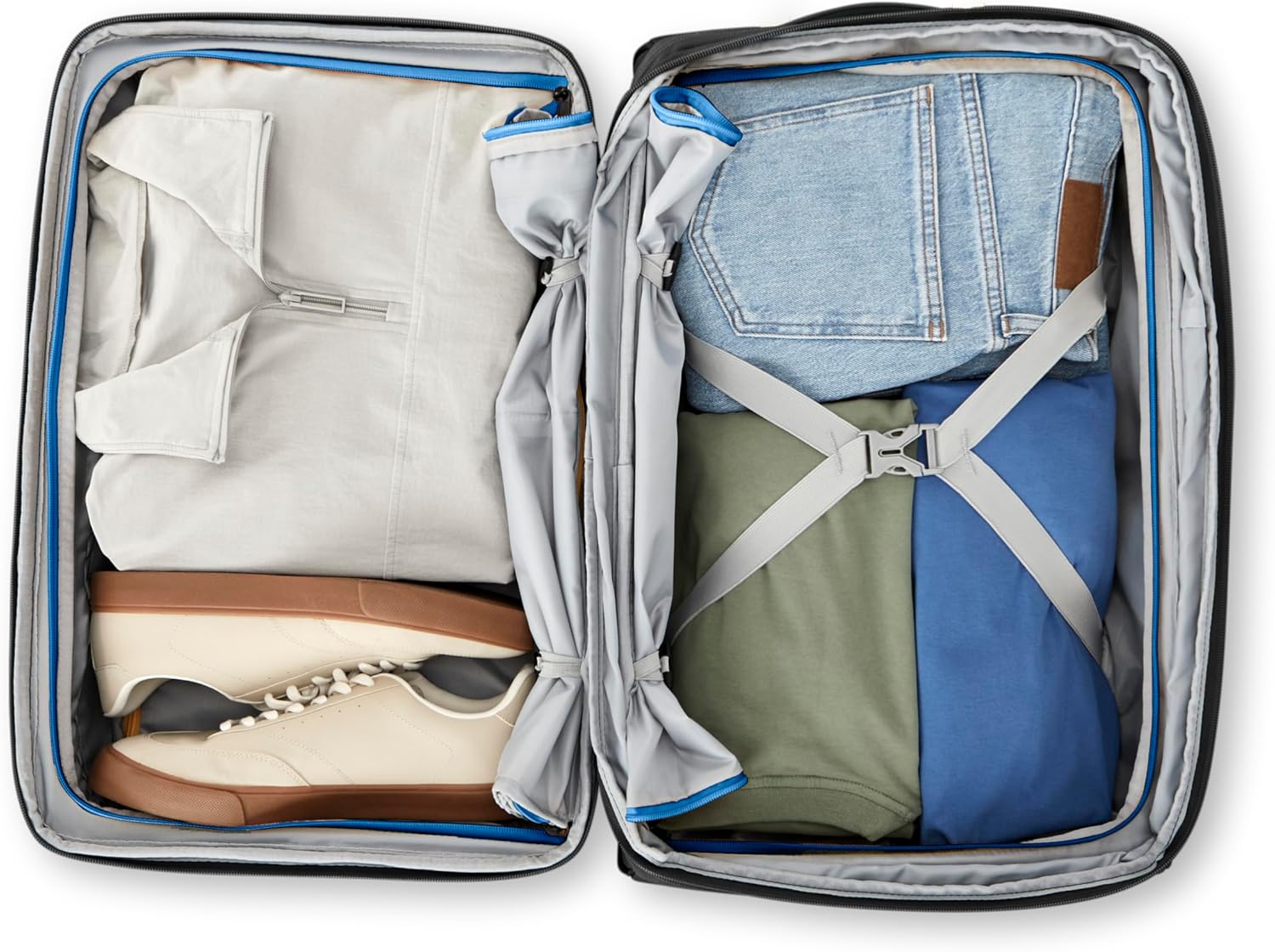 High Sierra Hi-Life 3-in-1 Convertible Wheeled Backpack - Features Removable Daypack, Stack-It Strap, Adjustable Handle, Fleeced Pocket For Scratch Protection, Dual Water Bottle Pockets - Black/Blue - Image 7