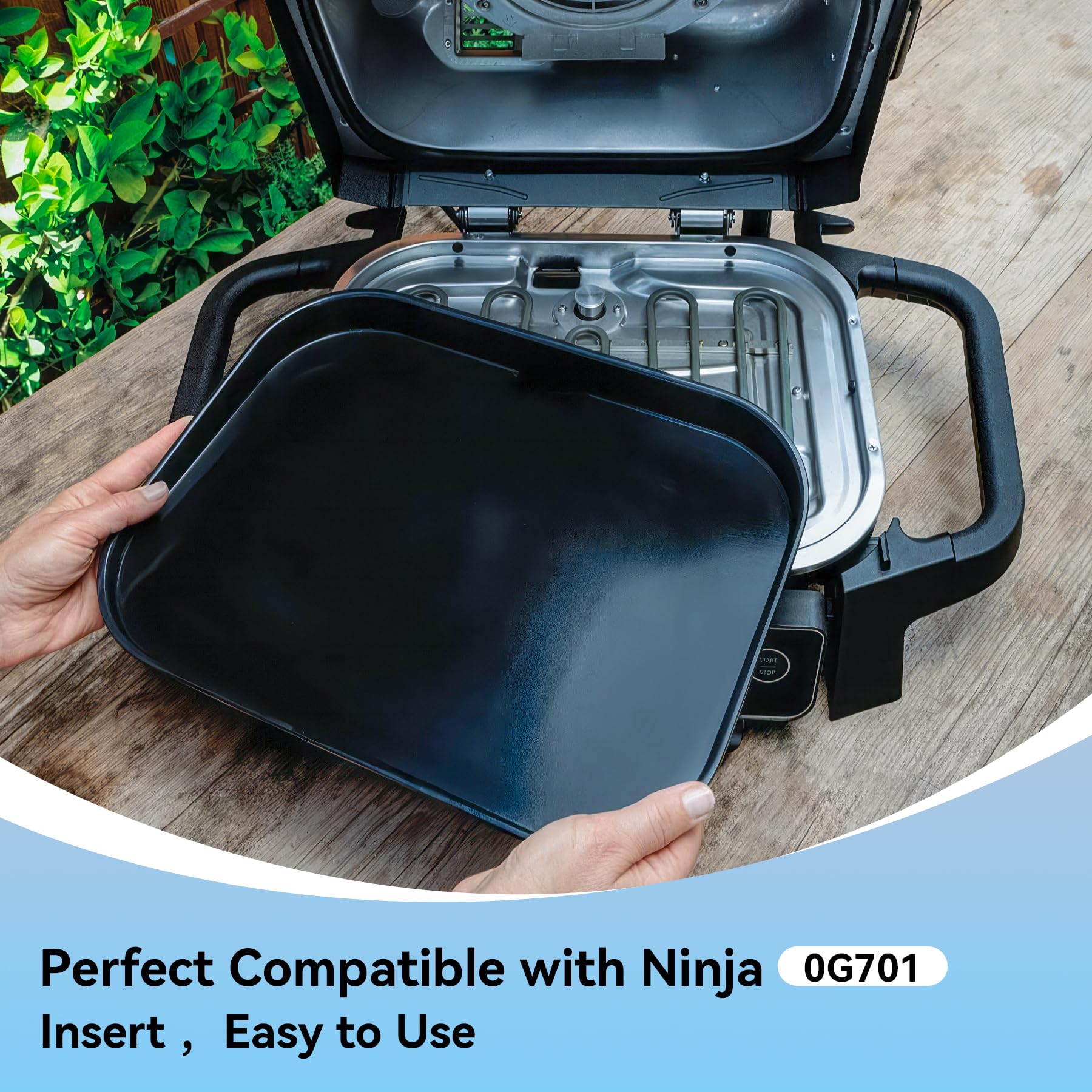 Griglia Piastra E Portafumo Per Ninja Woodfire OG700 Serie Outdoor (Saf-700Pan+Rack)