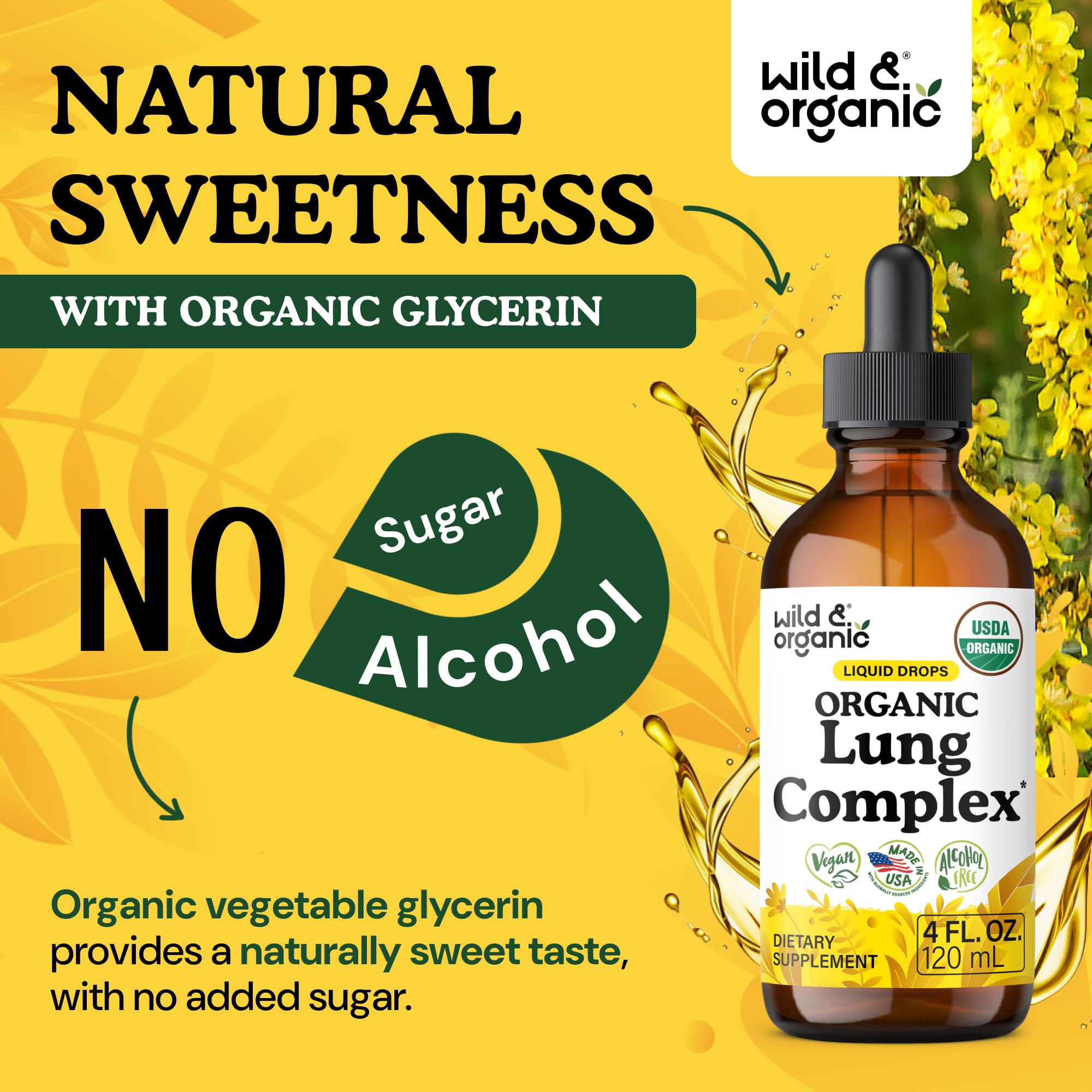 USDA Organic Lung Cleanse Detox Tincture - Mullein Drops for Lungs - 4 oz — Amazon image 6