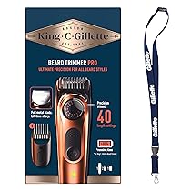 King C. Gillette Rasoio Elettrico Barba PRO, Selettore Di Precisione, Cura Barba Uomo, 40 Impostazioni Di Lunghezza, Lame Rasoio Affilate, Pettini Regolatori, Testine Lavabili, Idea Regalo Uomo