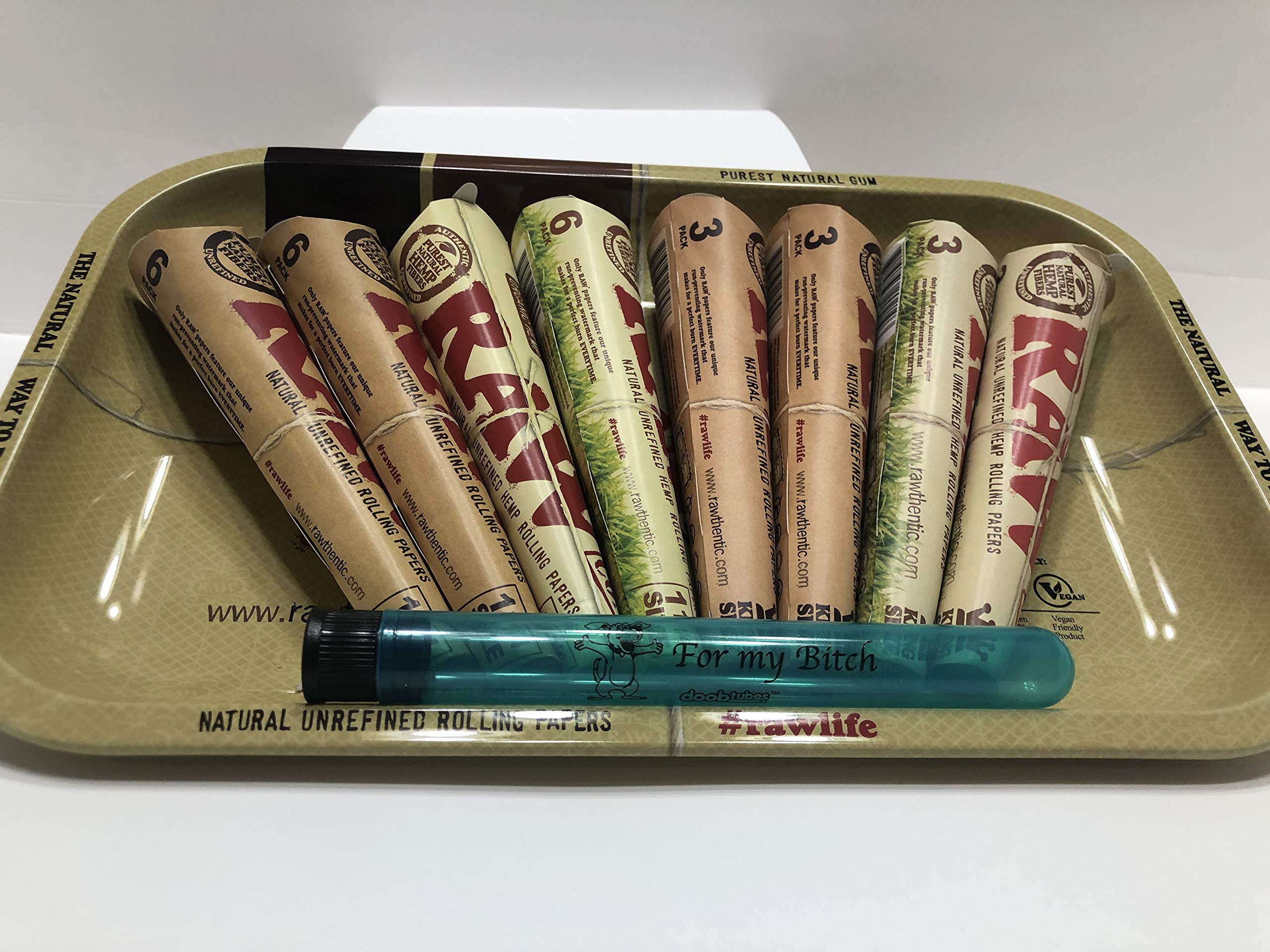 RAW MIX Bundle 10-Items RAW Cones King Size and 1 1/4,Raw Black Paper with DeLaCruzV Tube.